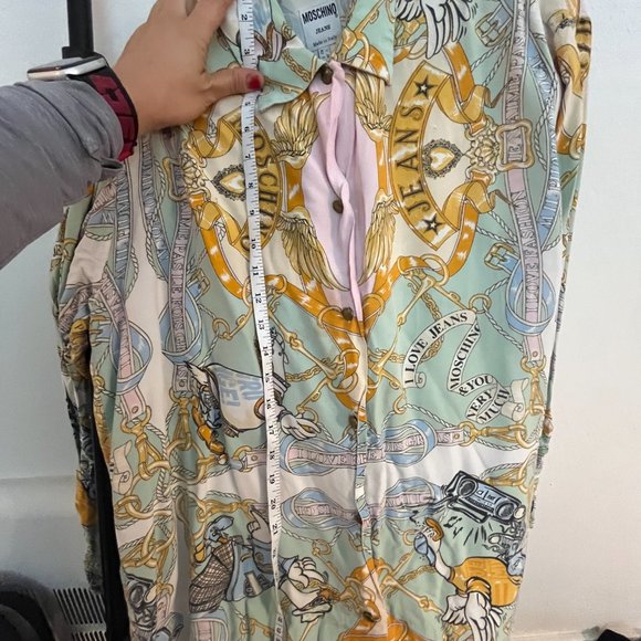 Moschino duck print, worn by Rihanna, VTG print duck Moschino Blouse sz 8 - Picture 7 of 10